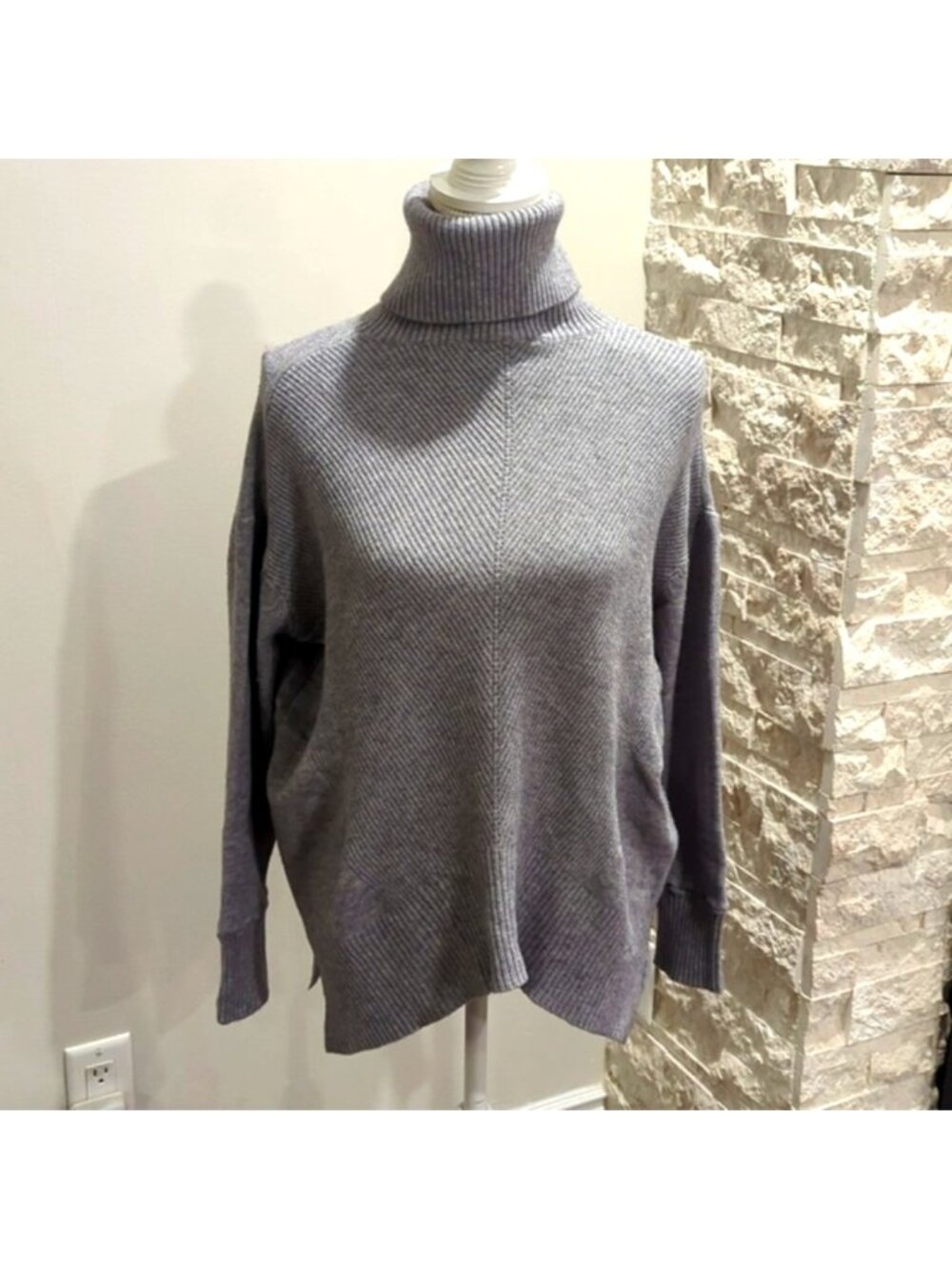 Vivian shyu grey knit turtleneck sweater